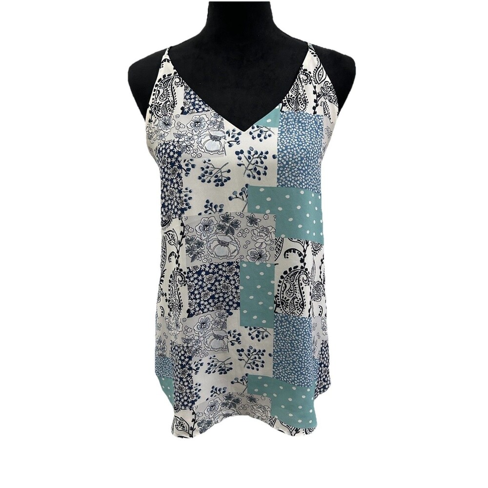 Loft Outlet Womens Small V Neck Spaghetti Straps Floral Top  Lining Pullover